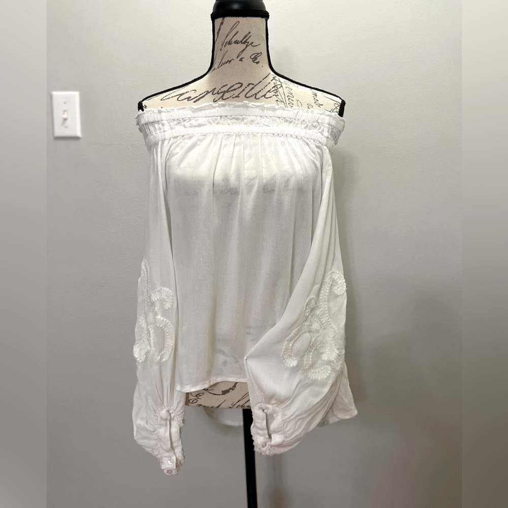 Off-Shoulder White Shirt